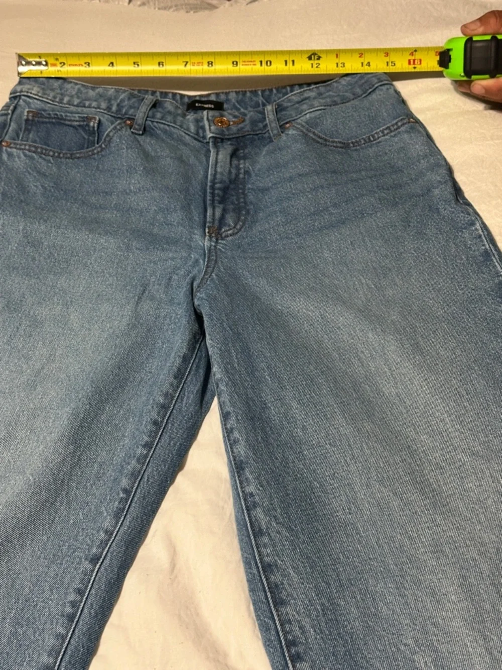 Express High Rise Wide Leg Jeans - Blue - Picture 10 of 10